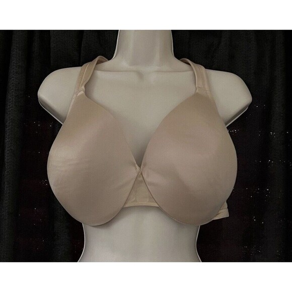 Cacique 42DDD Bra Lightly Lined Full Coverage Underwire Hidden Mesh Beige Nude - Picture 1 of 8